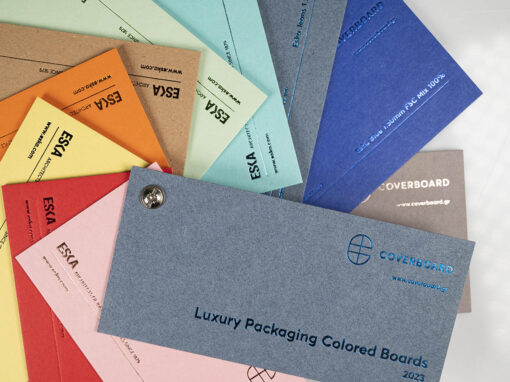 Κατασκευή Δειγματολογίου Luxury Packaging Colored Boards 2023 για την COVERBOARD